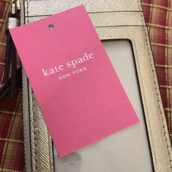 NWT Kate Spade Gold Card case lanyard - Picture 5 of 6